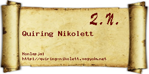 Quiring Nikolett névjegykártya