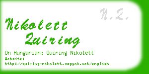 nikolett quiring business card